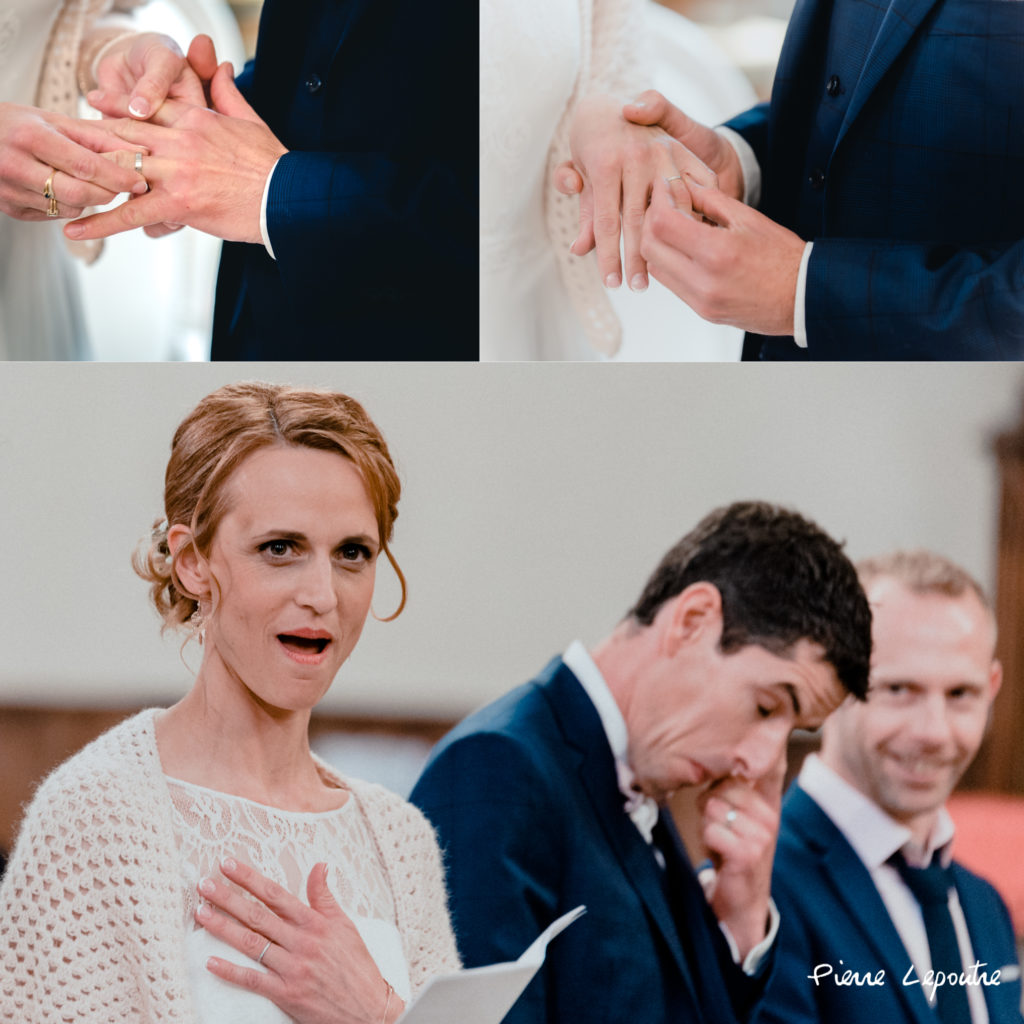 Photos marante de la mariée montrant sa bague de mariage pendant la ceremonie - photos de Pierre Lepoutre